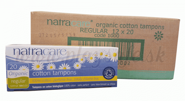 Natracare Bio bavlnené tampóny Regular, kartón 12x20ks