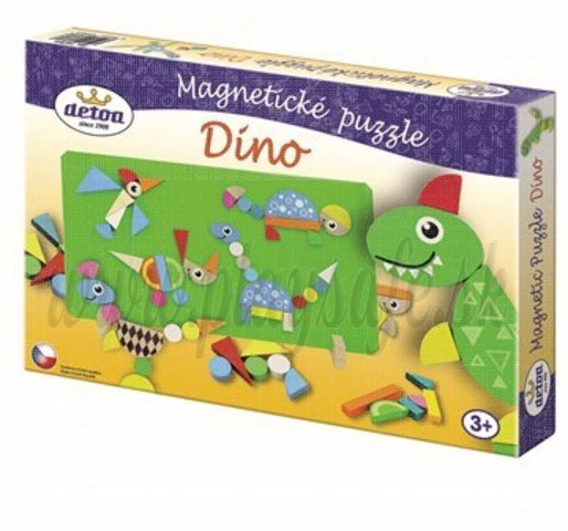 DETOA Drevené magnetické puzzle Dino