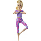 Mattel Barbie Made to Move Bábika multikĺbová, 29cm blond vo fialovom joga úbore