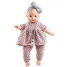 Paola Reina Zvuková bábika bábätko Sonia, 36cm fialové bodky