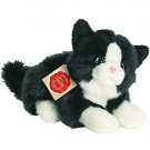 Teddy Hermann Plyšová mačka čierno-biela ležiaca, 20cm