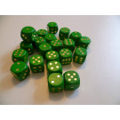 DETOA Drevená kocka hracia lisovaná 16mm zelená