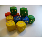 DETOA Drevené kocky hracie lisované 25mm žlté, 1ks