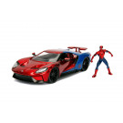 Jada Marvel Diecast Model 1/24 Spider-Man & 2017 Ford GT s figúrkou Spiderman