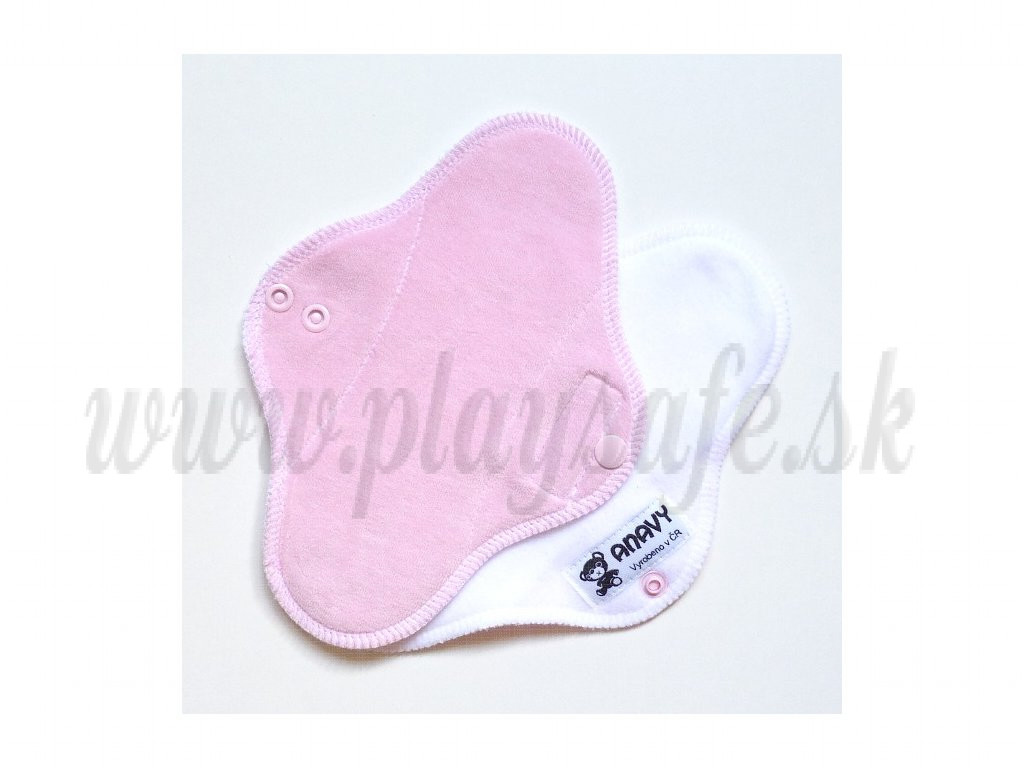 Anavy Menstrual Panty Liners Fleece cotton velour rosa / white