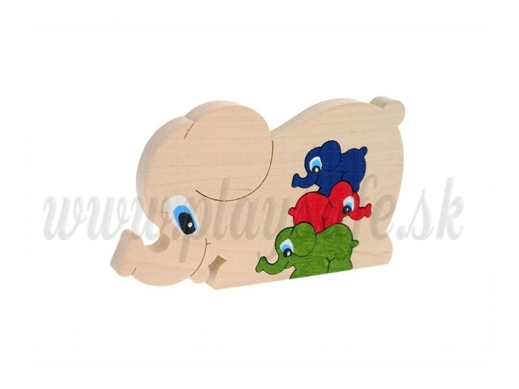 Giggly Wooden Puzzle Small Elephants