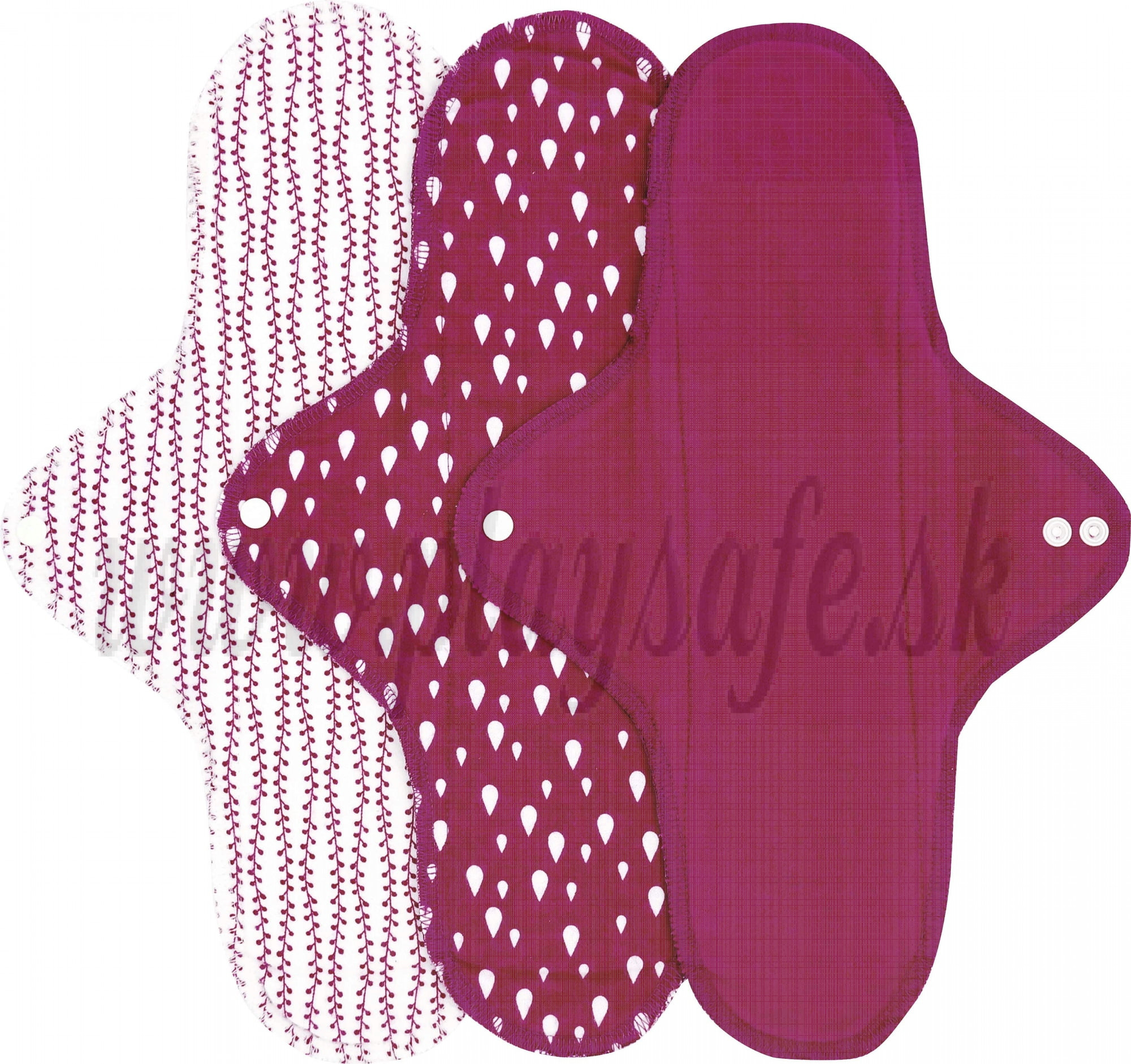 Imse Vimse Cloth Menstrual Pads Night, 3 pieces Sangria