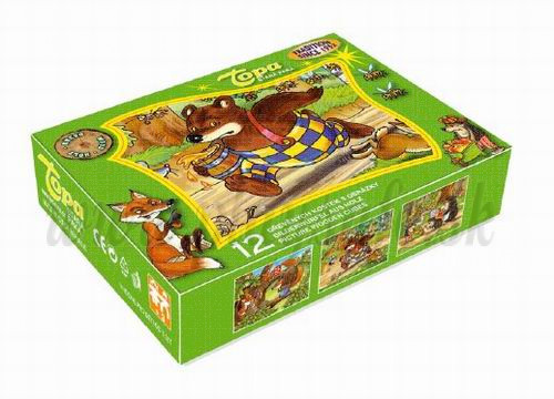 TOPA Wooden Picture Blocks Winnie And His Friends, 12 cubes