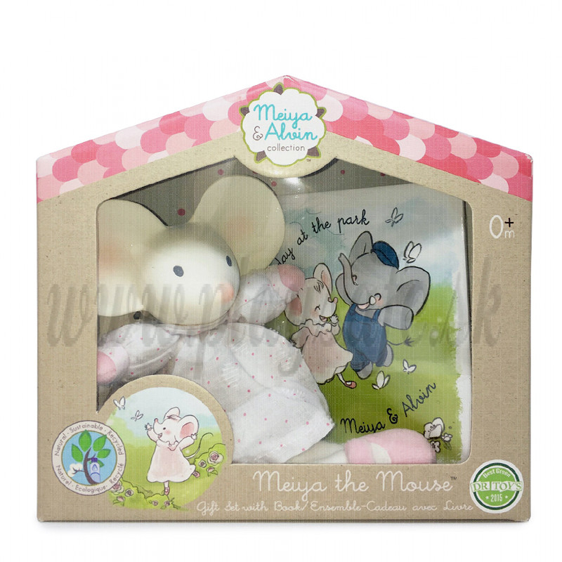 Meiya&Alvin Natural Rubber Toy & Book Set Mouse Meiya 