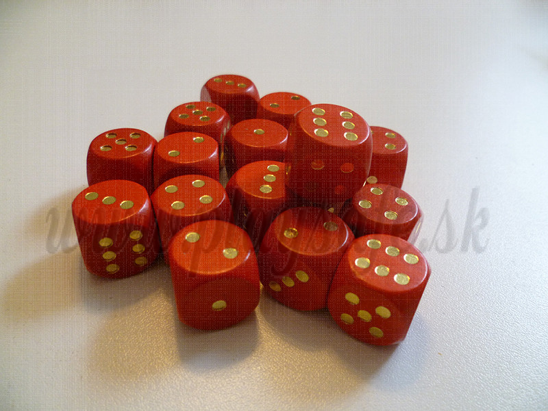 DETOA Wooden dice 16mm red, 1pc