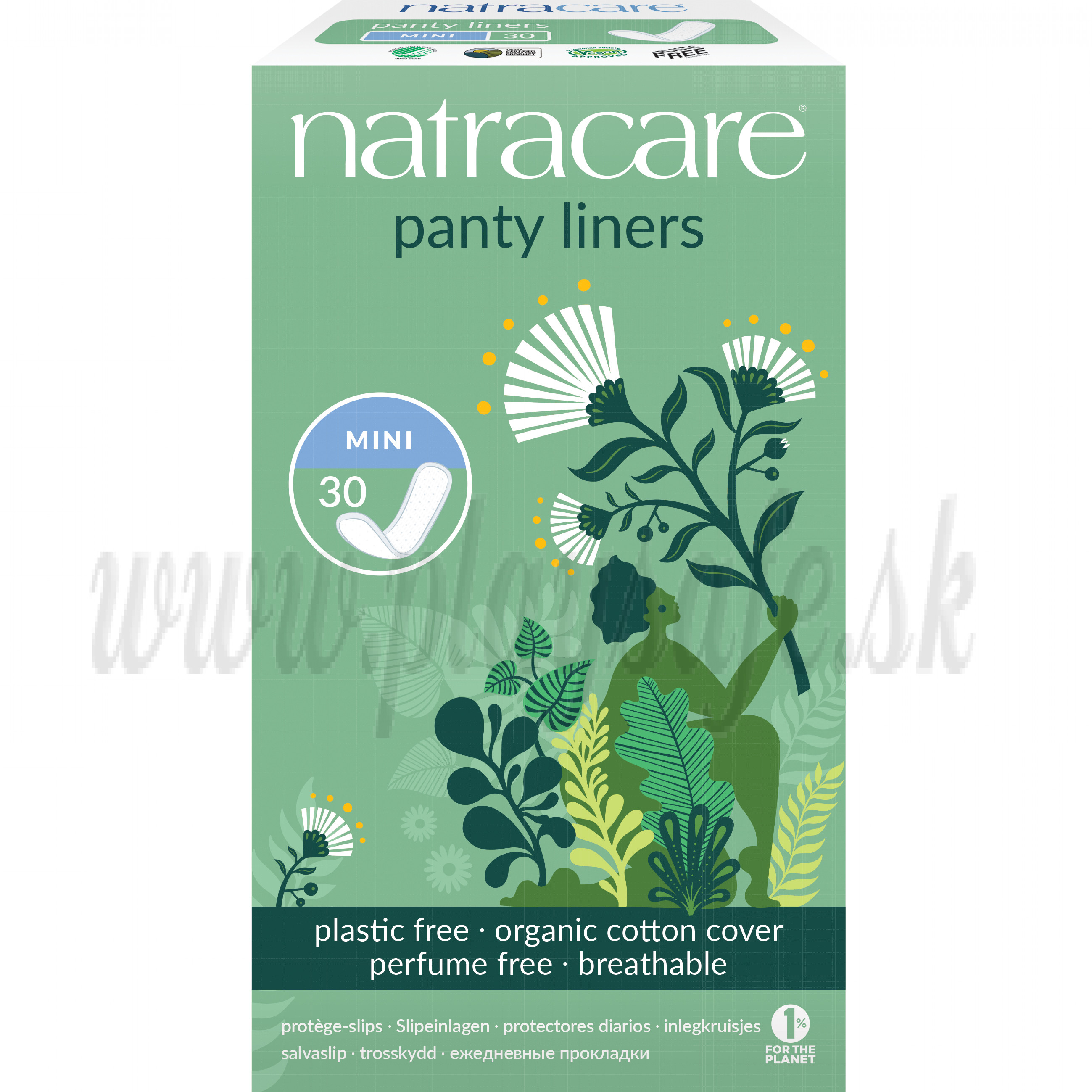 Natracare Organic Cotton Panty Liners Mini, 30 Pads