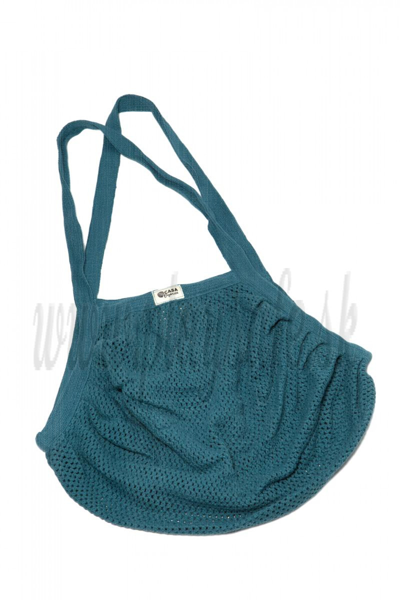 Tierra Verde String Bag from organic cotton thick, cyan