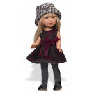 Vestida de Azul Paulina Doll, 33cm in Stamped Black Dress and Hat