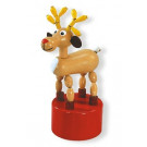 DETOA Wooden Push Up Toy Rudolf the Reindeer