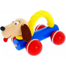 Greenkid Wooden Pushing Toy with Rope Dog Oscar