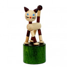 DETOA Wooden Push Up Toy Mini Cat