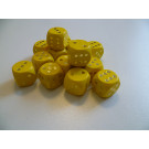 DETOA Wooden dice 16mm yellow, 1pc