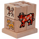 MIK Wooden Assembling Cube Farm Animals, 20 pieces