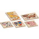 DETOA Wooden Children Puzzle Animals, 12 pieces
